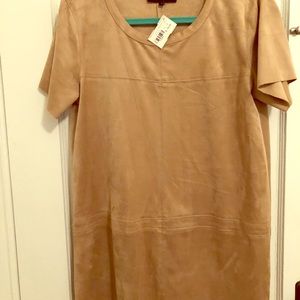 Faux Suede shift mini-dress